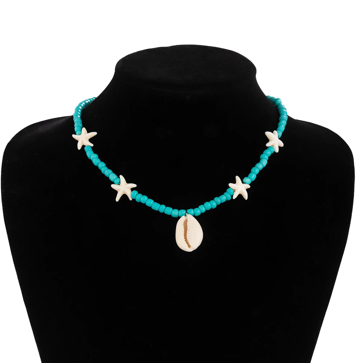 IngeSight.Z 2024 Starfish Choker Necklace for Women Men Trending White Rice Beads Clavicle Chain Necklace Summer Beach Jewelry