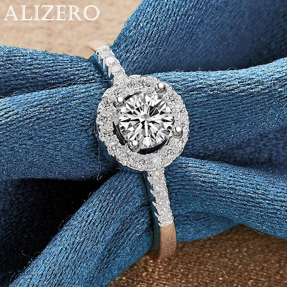 ALIZERO 925 Sterling Silver Crystal Pendant Necklace Earrings Ring For Women Fashion Party Wedding Accessories Gift Jewelry Set