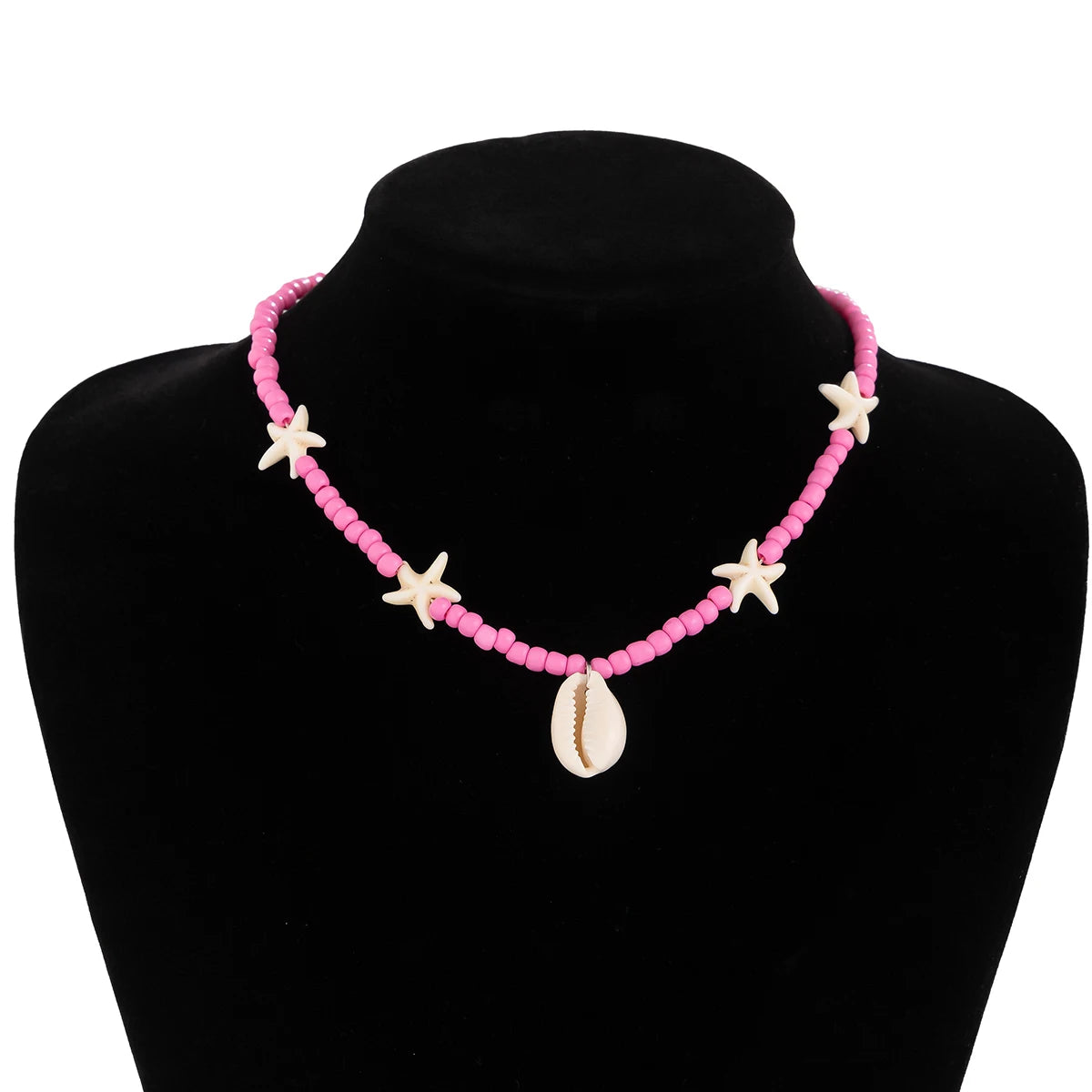 IngeSight.Z 2024 Starfish Choker Necklace for Women Men Trending White Rice Beads Clavicle Chain Necklace Summer Beach Jewelry