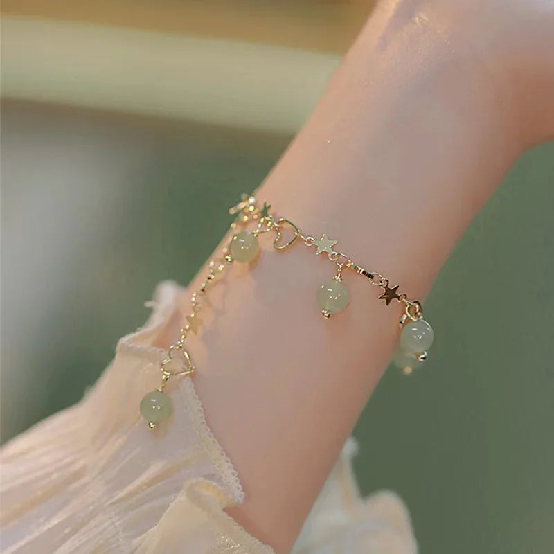 4Pcs Vintage Round Green Zircon Personality Snake Simple Metal Bracelet Set for Women Statement Open Cuff Bangles Party Jewelry