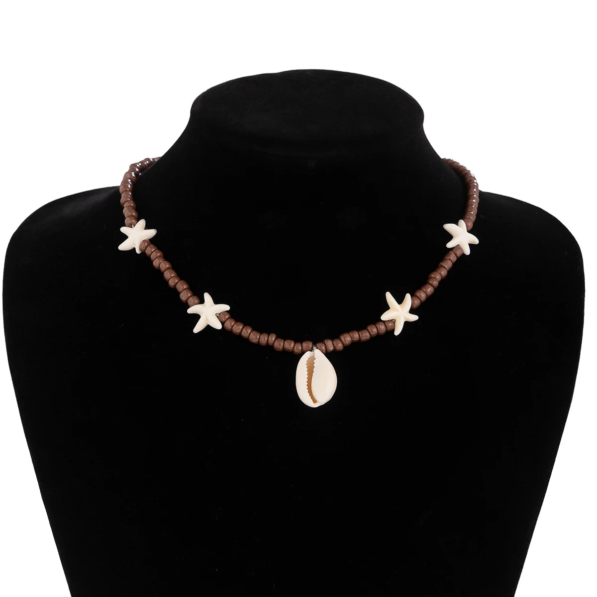 IngeSight.Z 2024 Starfish Choker Necklace for Women Men Trending White Rice Beads Clavicle Chain Necklace Summer Beach Jewelry
